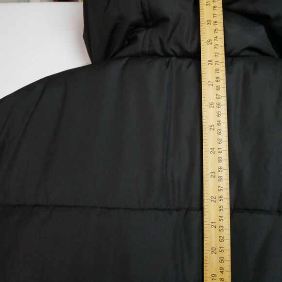 Cherokee Mens Size L  Black w Blue Hooded Puffer Jacket Full Zip - Picture 11 of 12